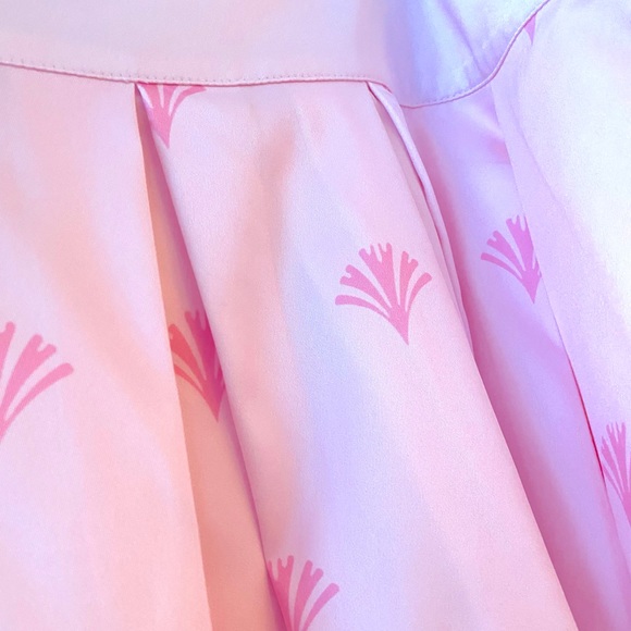 ❤️ Lindy Bop Marnie' Pink Cat Border Print Swing Skirt ❤️ - Picture 6 of 10